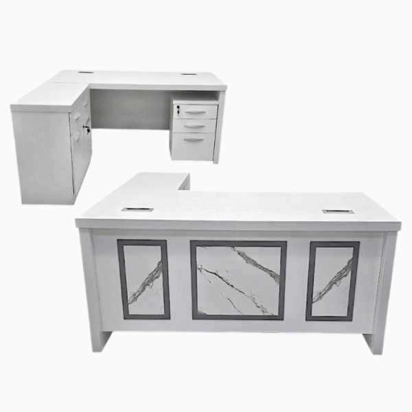 Executive Office Wooden Desk Computer Table L-Shape