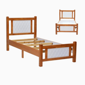 TRM Furniture Comfortable Wooden Bed Strong And Sturdy Modern Design Bed Frame (Single 90x190cm, Oak-White)