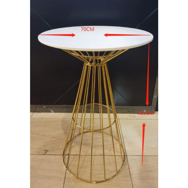 High Table with Gold Leg & Top Ceramic - Image 2