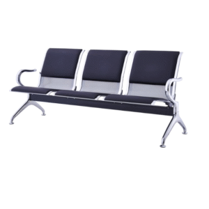 TRM Furniture 3 Seater Airport Chair with Cushion-Black
