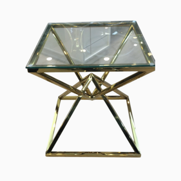 Coffee Table Gold leg with Top Temper Glass