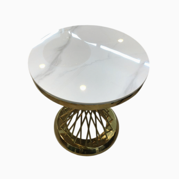 Coffee Table With Top Ceramic & Gold Leg - Image 2