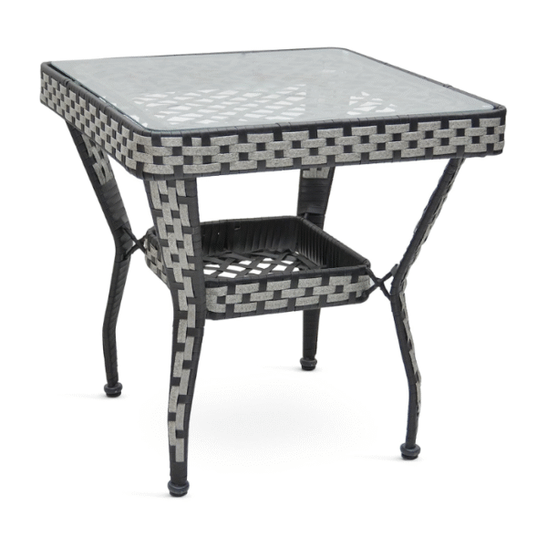 TRM Furniture Rattan  1+4 Rattan set- Table and Chairs Set- 1 Modern Round Table Chairs for Outdoor & Indoor area- Dining Room- Kitchen- Coffeeshop, Garden etc- (Grey,Blk) - Image 4