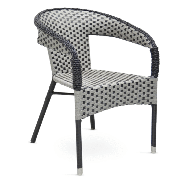 TRM Furniture Rattan  1+4 Rattan set- Table and Chairs Set- 1 Modern Round Table Chairs for Outdoor & Indoor area- Dining Room- Kitchen- Coffeeshop, Garden etc- (Grey,Blk) - Image 3