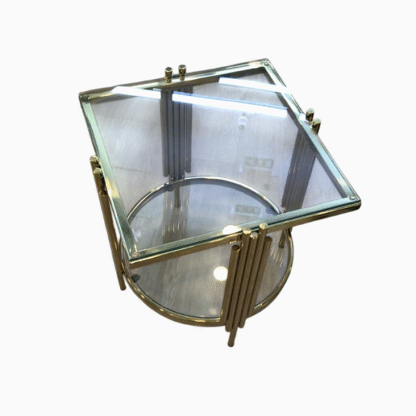 Coffee Table Gold leg with Top Temper Glass - Image 2
