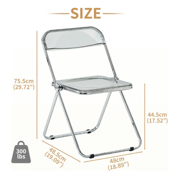 Acrylic Folding Chair with Silver SS Leg - Image 2