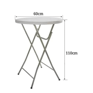 Folding High Table for Cocktail 60 cm Round with 110 cm Height
