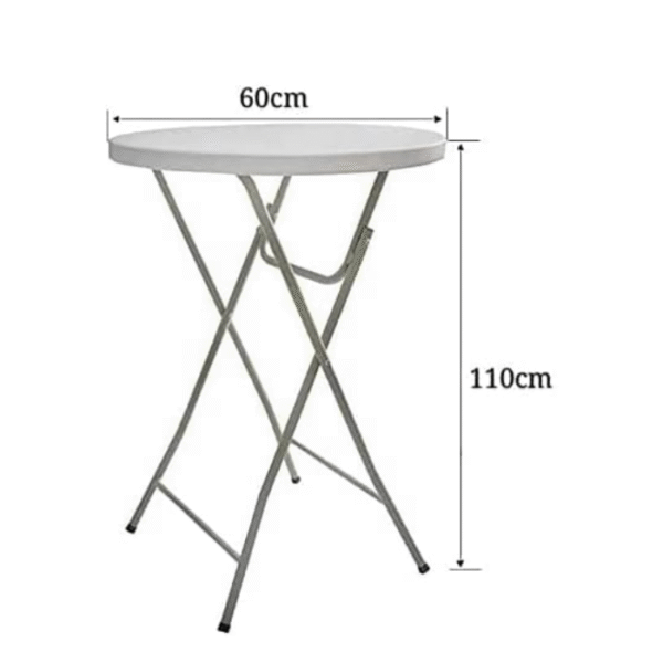 Folding High Table for Cocktail 60 cm Round with 110 cm Height