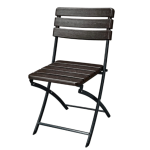 Folding Chair Brown with Metal Leg
