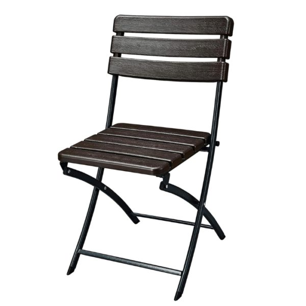 Folding Chair Brown with Metal Leg