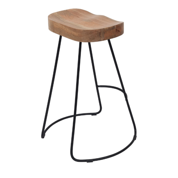 High Chair/Bar Chair-Top wood with Metal Leg - Image 2