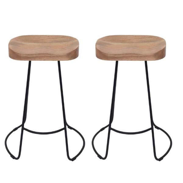 High Chair/Bar Chair-Top wood with Metal Leg