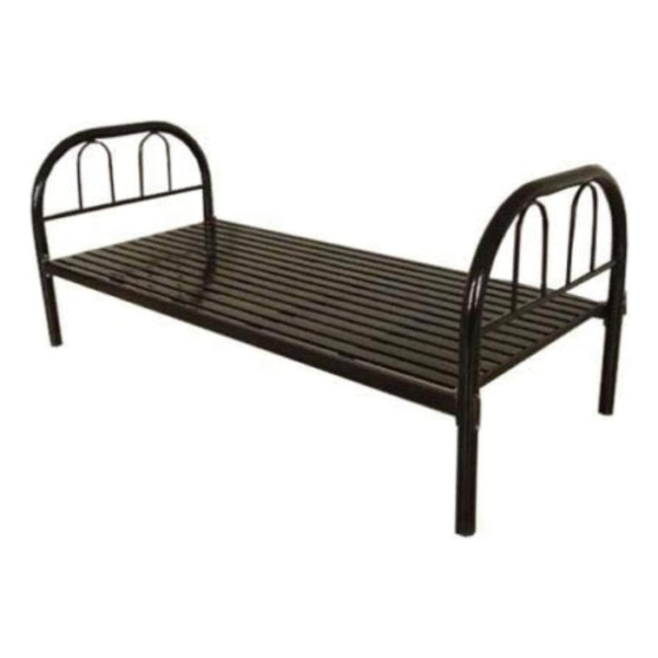Steel Single Bed, Black - Image 3