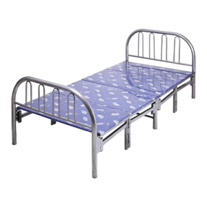 Steel Folding Metal Single Bed without Mattress (Single, Blue, 190 X 90 X 70 CM)