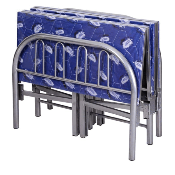 Steel Folding Metal Single Bed without Mattress (Single, Blue, 190 X 90 X 70 CM) - Image 4