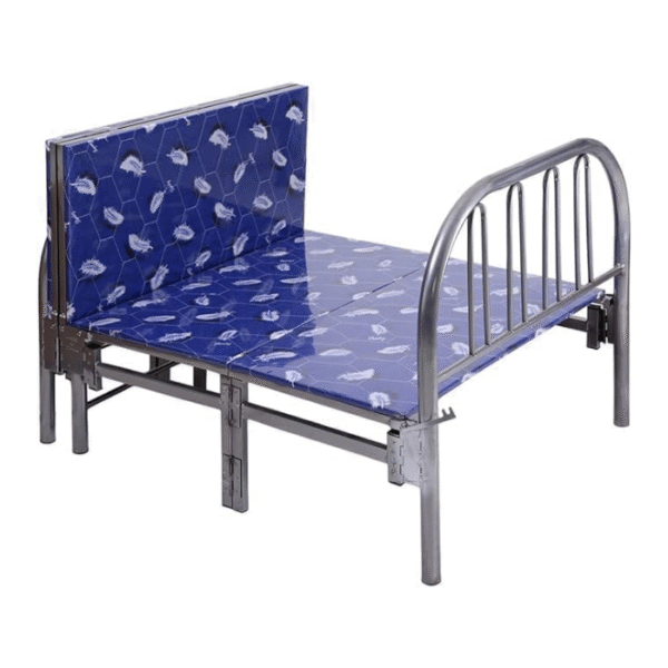 Steel Folding Metal Single Bed without Mattress (Single, Blue, 190 X 90 X 70 CM) - Image 5