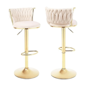 Bar Chair Adjustable with Velvet Fabric